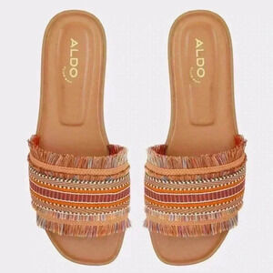 Aldo Nalani Multicolour Fringe embellished Flat Sandals - 6.5